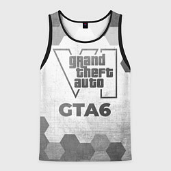 Майка-безрукавка мужская GTA6 - white gradient, цвет: 3D-черный