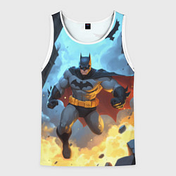 Майка-безрукавка мужская Бэтмен в прыжке, цвет: 3D-белый