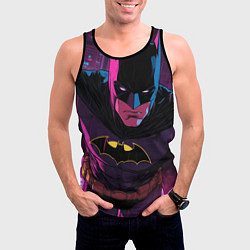 Майка-безрукавка мужская Бэтмен в фиолетовом свете, цвет: 3D-черный — фото 2