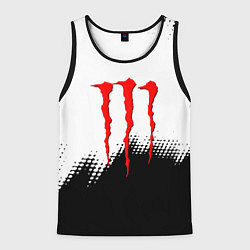 Мужская майка без рукавов Monster energy чёрно белые краски