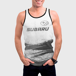 Майка-безрукавка мужская Subaru - white gradient посередине, цвет: 3D-черный — фото 2