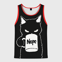 Майка-безрукавка мужская Angry black cat nope, цвет: 3D-красный