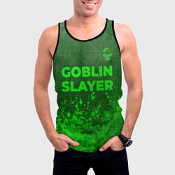 Майка-безрукавка мужская Goblin Slayer - green gradient посередине, цвет: 3D-черный — фото 2