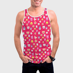 Майка-безрукавка мужская Skzoo pattern pink, цвет: 3D-белый — фото 2