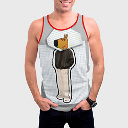 Майка-безрукавка мужская Чиловый парень - свидетель мем, цвет: 3D-красный — фото 2