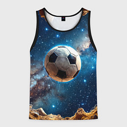 Мужская майка без рукавов Футбольный мяч в космосе