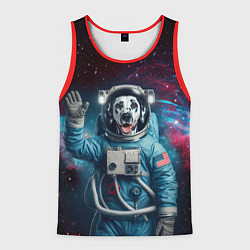 Мужская майка без рукавов Далматинец бравый космонавт - нейроарт