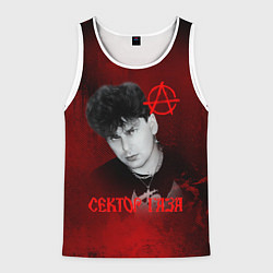 Мужская майка без рукавов Сектор газа красный фон