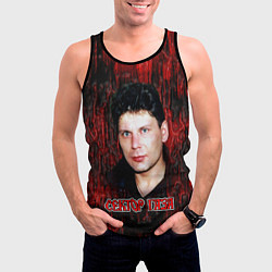Майка-безрукавка мужская Сектор газа фото Юрий Хой, цвет: 3D-черный — фото 2