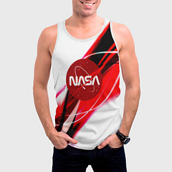 Майка-безрукавка мужская Nasa абстрактные полосы, цвет: 3D-белый — фото 2