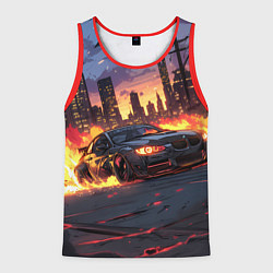 Мужская майка без рукавов BMW огненная дорога