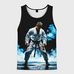 Мужская майка без рукавов Боец джиу-джитсу в дыму