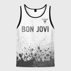 Майка-безрукавка мужская Bon Jovi - white gradient посередине, цвет: 3D-черный