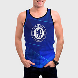 Майка-безрукавка мужская Chelsea blue poly, цвет: 3D-черный — фото 2