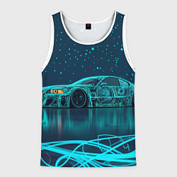 Мужская майка без рукавов BMW неоновый фон