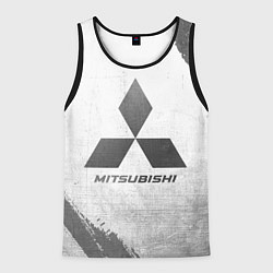 Майка-безрукавка мужская Mitsubishi - white gradient, цвет: 3D-черный