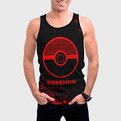 Майка-безрукавка мужская Pokemon - red gradient, цвет: 3D-черный — фото 2