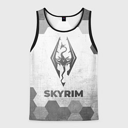 Майка-безрукавка мужская Skyrim - white gradient, цвет: 3D-черный