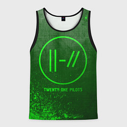 Майка-безрукавка мужская Twenty One Pilots - green gradient, цвет: 3D-черный