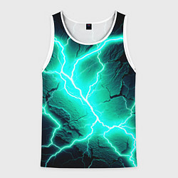 Майка-безрукавка мужская Color light blue black, цвет: 3D-белый