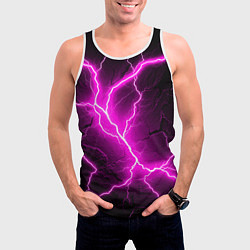 Майка-безрукавка мужская The color is pink and black, цвет: 3D-белый — фото 2