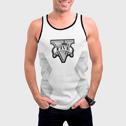 Майка-безрукавка мужская GTA white poly, цвет: 3D-черный — фото 2