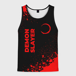 Майка-безрукавка мужская Demon Slayer - red gradient вертикально, цвет: 3D-черный