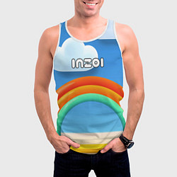 Майка-безрукавка мужская Inzoi объемная радуга и облака, цвет: 3D-белый — фото 2