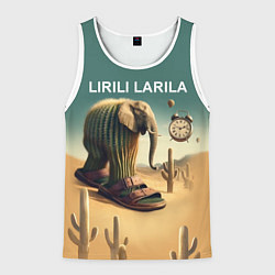 Мужская майка без рукавов Слон кактус - брейнрот мем