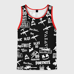 Майка-безрукавка мужская Черно белые логотипы игр, цвет: 3D-красный
