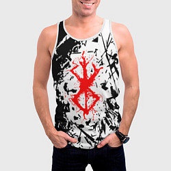Майка-безрукавка мужская Берсерк маска брызги, цвет: 3D-белый — фото 2