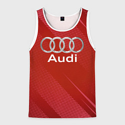 Майка-безрукавка мужская Audi - абстракция, цвет: 3D-белый