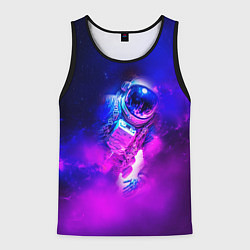 Майка-безрукавка мужская Космонавт среди облаков, цвет: 3D-черный