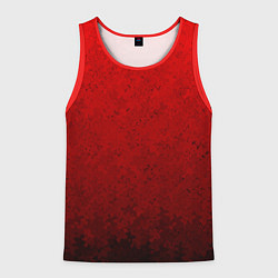 Мужская майка без рукавов Градиент красный текстурированный в тёмный