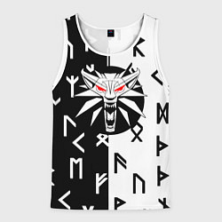 Майка-безрукавка мужская Ведьмак славянский паттерн, цвет: 3D-белый