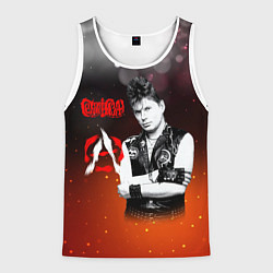 Майка-безрукавка мужская Сектор газа и знак анархии, цвет: 3D-белый