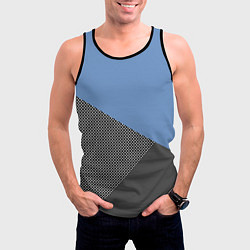 Майка-безрукавка мужская Сине-серый геометричный, цвет: 3D-черный — фото 2