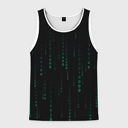 Мужская майка без рукавов Color black turquoise