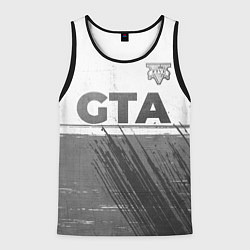 Мужская майка без рукавов GTA - white gradient посередине