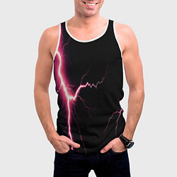 Майка-безрукавка мужская Lightning pink, цвет: 3D-белый — фото 2