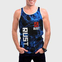 Майка-безрукавка мужская Rust молнии, цвет: 3D-белый — фото 2