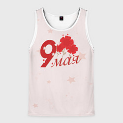 Мужская майка без рукавов 9 мая гвоздики