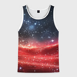 Майка-безрукавка мужская Красное блестящее полотно текстура, цвет: 3D-белый