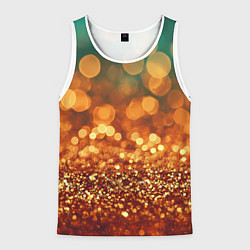 Майка-безрукавка мужская Золотистое боке текстура, цвет: 3D-белый