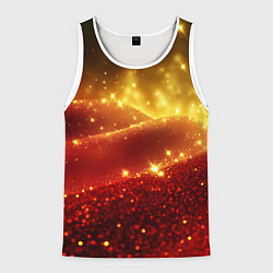 Майка-безрукавка мужская Желто-красная блестящая текстура, цвет: 3D-белый