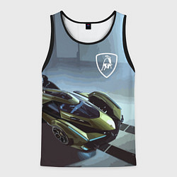 Майка-безрукавка мужская Lamborghini - motorsport extreme, цвет: 3D-черный