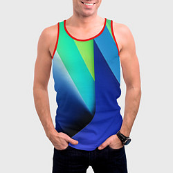 Майка-безрукавка мужская Color blue green, цвет: 3D-красный — фото 2