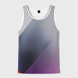 Майка-безрукавка мужская Color grey with stripes, цвет: 3D-белый