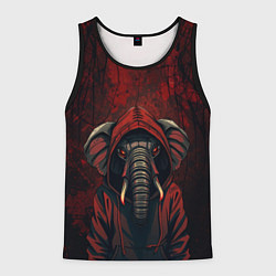 Мужская майка без рукавов Слон в балахоне