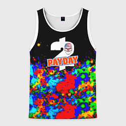 Мужская майка без рукавов Payday2 неоновые краски